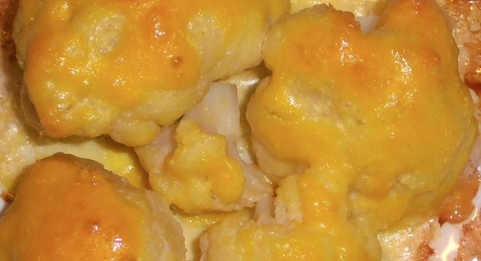 Запеченная цветная капуста с кремом из пармезана