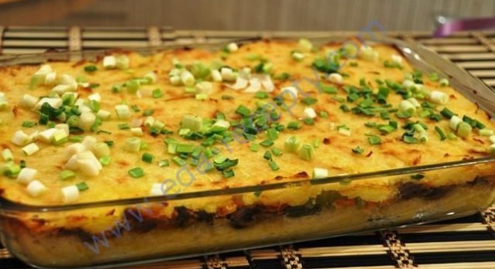 Картофельная запеканка с грибами постная