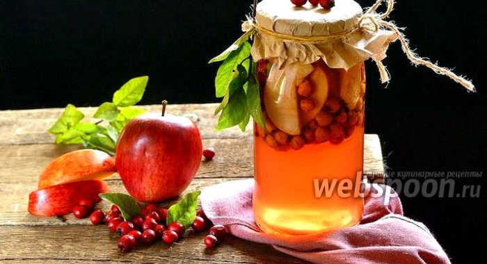 Компот из боярышника и яблок на зиму