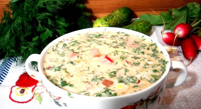 Окрошка весенняя на квасе