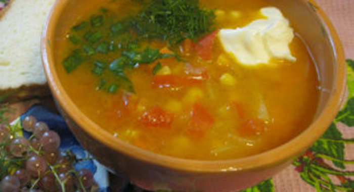 Овощной суп со смородиной