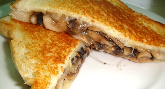 Тосты с сыром и грибами