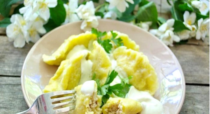 Вареники с картошкой и курицей