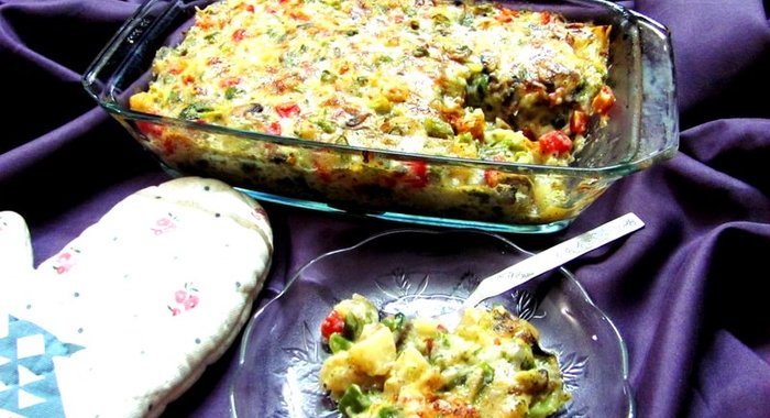 Овощи в духовке под сыром