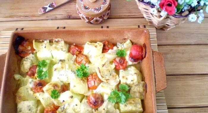 Овощи в духовке под соусом