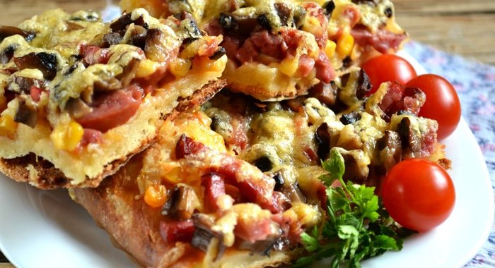 Бездрожжевое тесто для пиццы на молоке