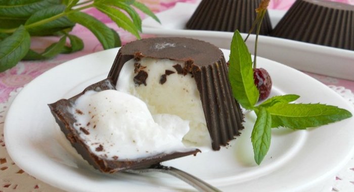 Мороженое молочное в шоколаде