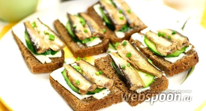 Бутерброды со шпротами