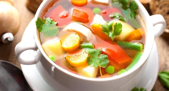 Овощной суп с грибами