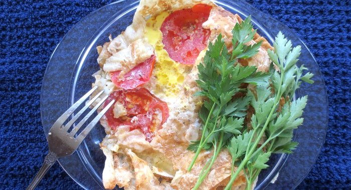 Яйцо под лавашом