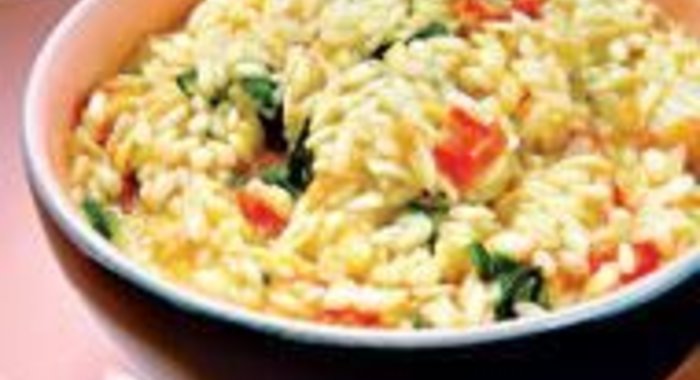 Ризотто с раками, шафраном и крапивой