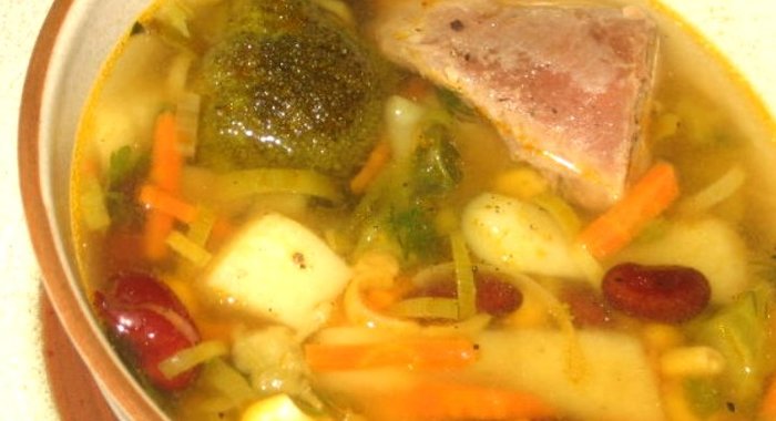 Овощной суп с индейкой