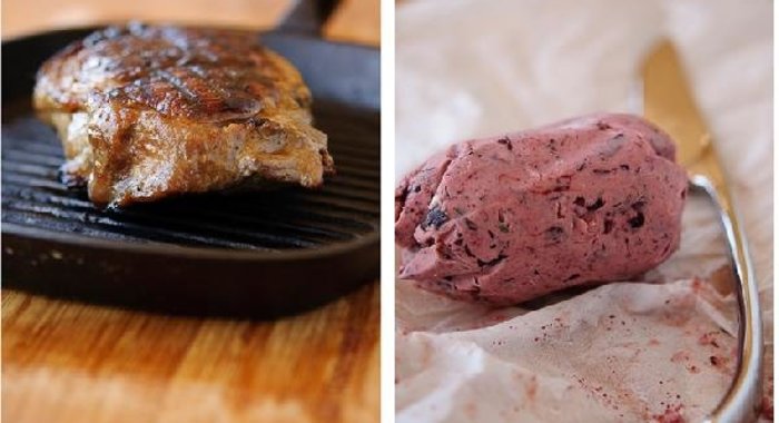 Стейк портерхаус с маслом из красного вина