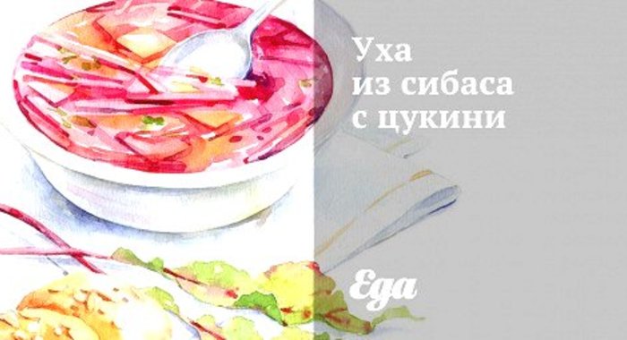 Уха из сибаса с цукини