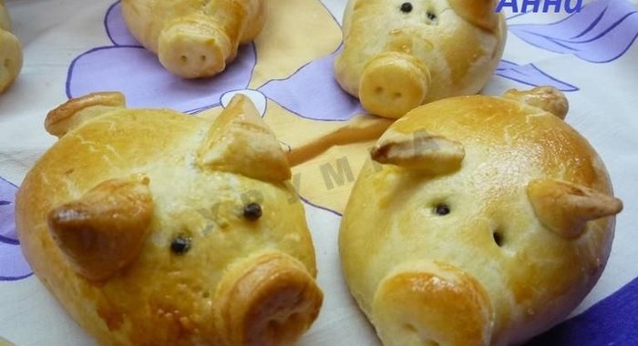 Пирожки с фаршем в духовке Румяные Хрюшки