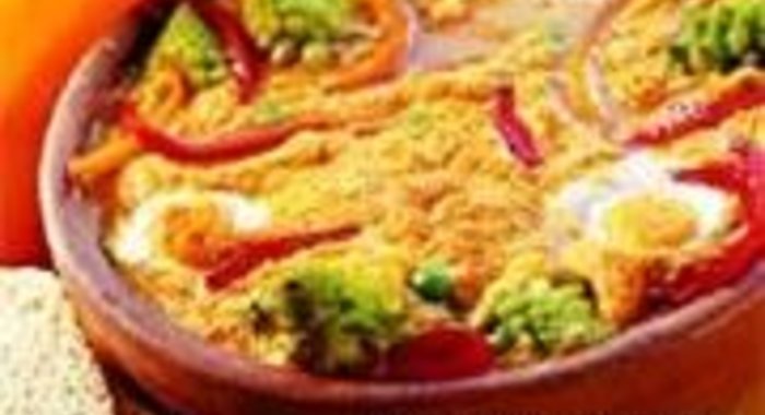 Запеканка из яиц с овощами