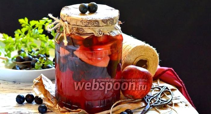 Компот из тёрна и яблок на зиму