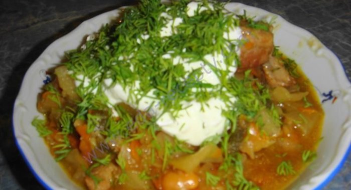 Годзя овощное рагу с мясом