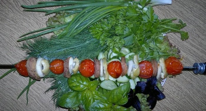 Шашлык из бычьих яиц в духовке