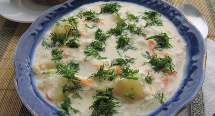 Сырный суп пюре с курицей