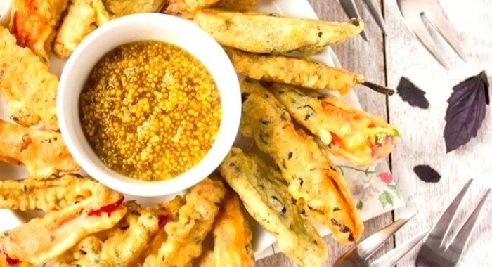 Овощи в базиликовом кляре