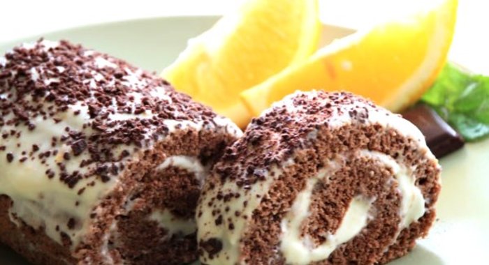 Шоколадно-апельсиновый рулет