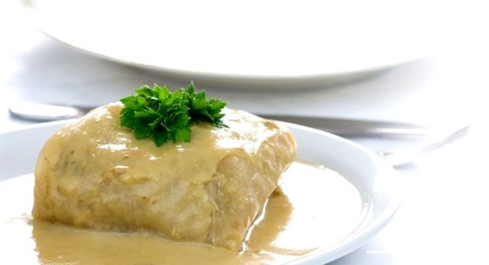 Голубцы с вареным мясом, рисом и овощами