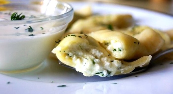 Вареники с соленым творогом