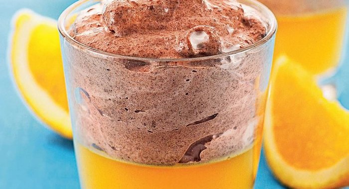 Апельсиновое желе с шоколадным муссом