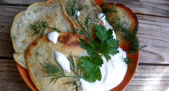 Оладьи с зеленью