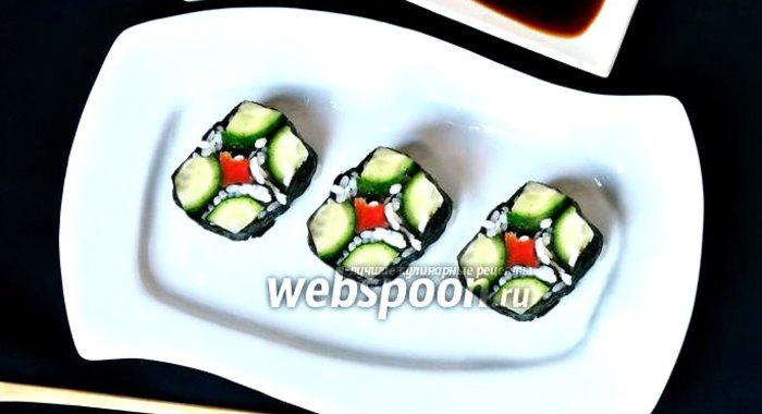 Роллы «Мозаика» с сёмгой и огурцом