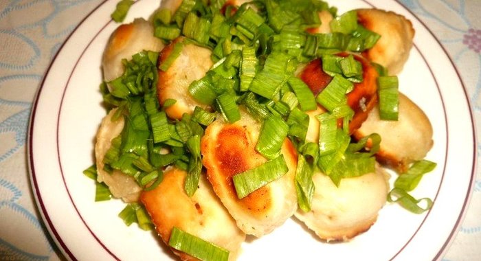 Вареники с картофелем жареные