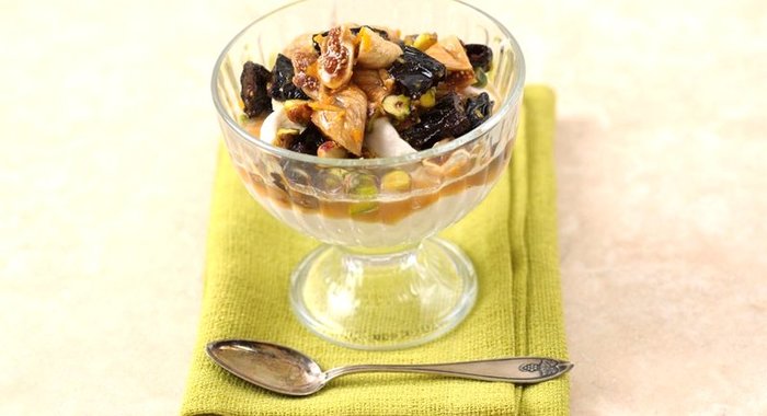 Мусс из каштанов с инжиром и фисташками