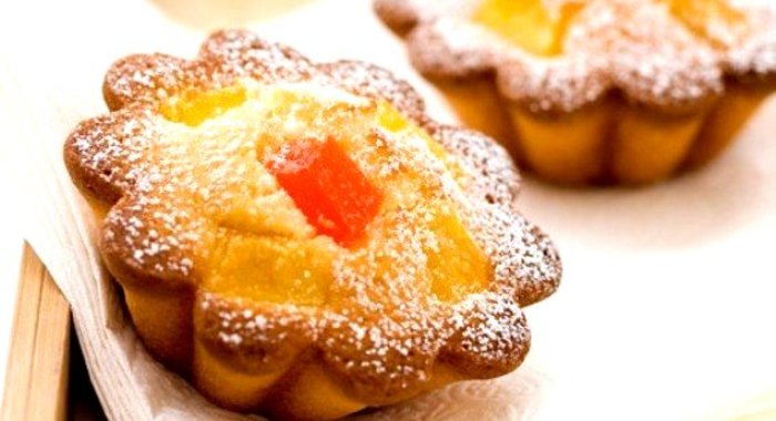 Кокосовые кексы с ананасом и папайей