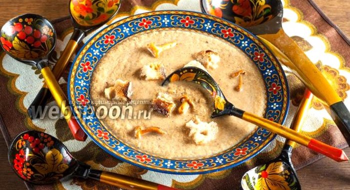 Постный диетический суп-пюре из лисичек