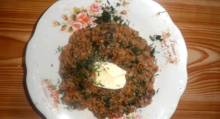 Гречка с печенью