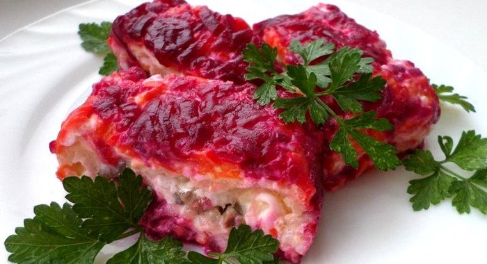 Селедка под шубой в рулете
