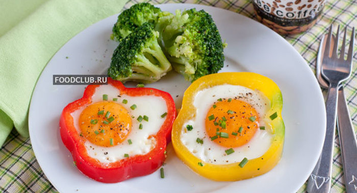 Яичница глазунья в перце