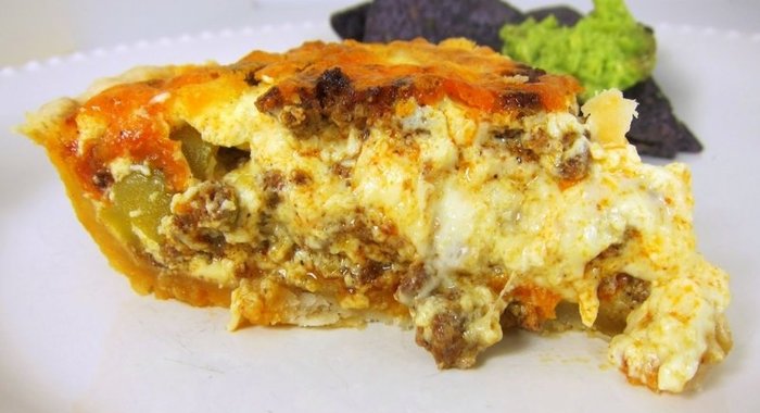 Киш с курицей и кабачком