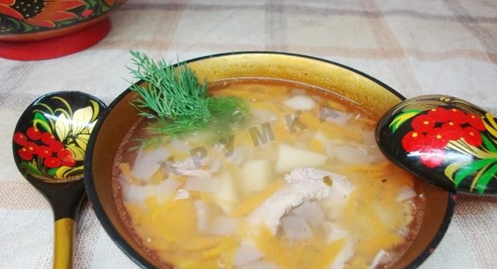 Гороховый суп с курицей в мультиварке