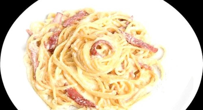 Спагетти с беконом и белым вином