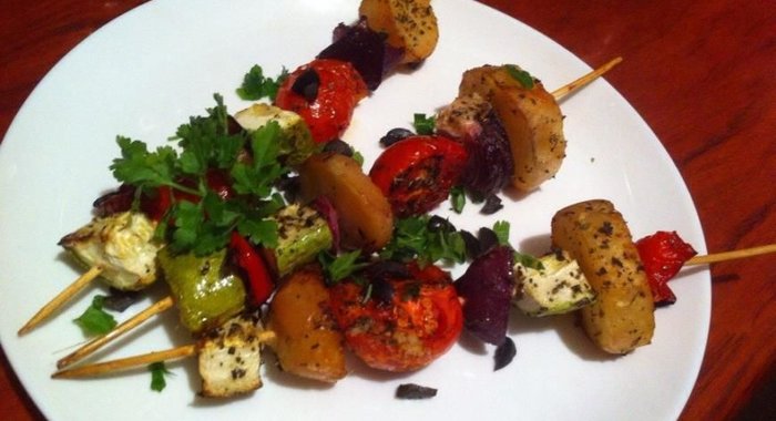 Овощной шашлык на шпажках