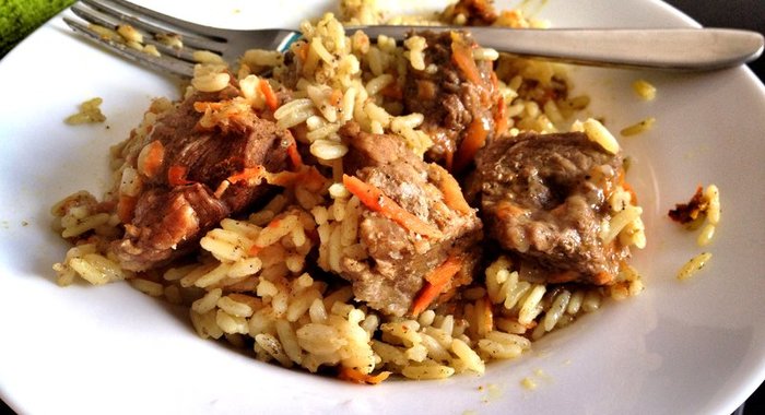 Плов с телятиной и карри