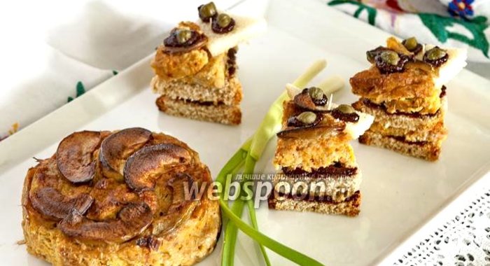 Канапе с террином из баранины и каперсами