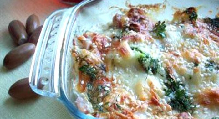 Запеканка из брокколи с ветчиной