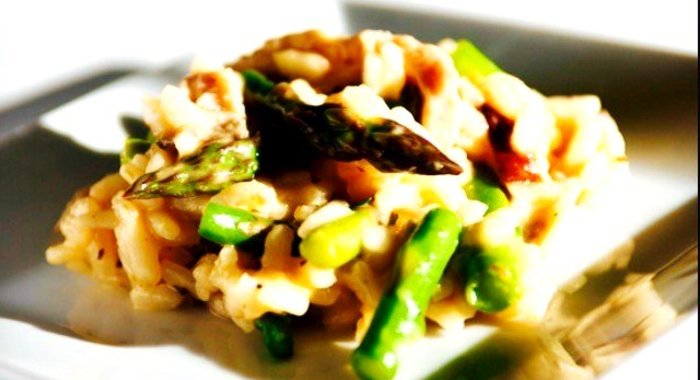 Ризотто со спаржей и зеленым луком