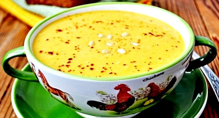 Суп-пюре из тыквы с тахини