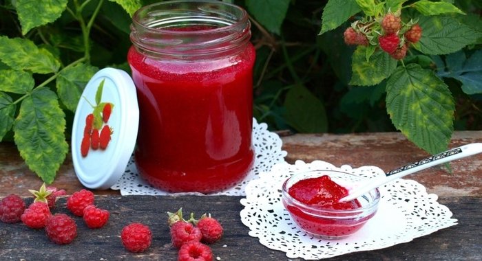 Малиновый джем без варки