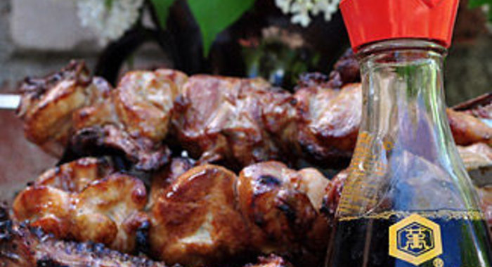 Куриный шашлык в медово-соевом соусе