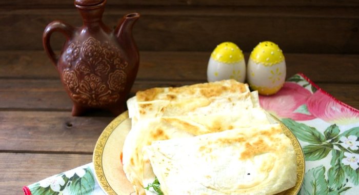 Лаваш с копченым сыром